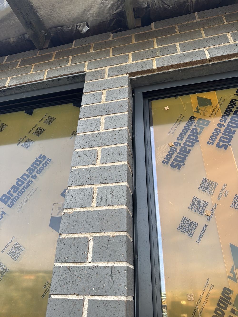 Infills at the window head and sides still open at fixing stage, found during a fixing stage inspection in Rouse Hill