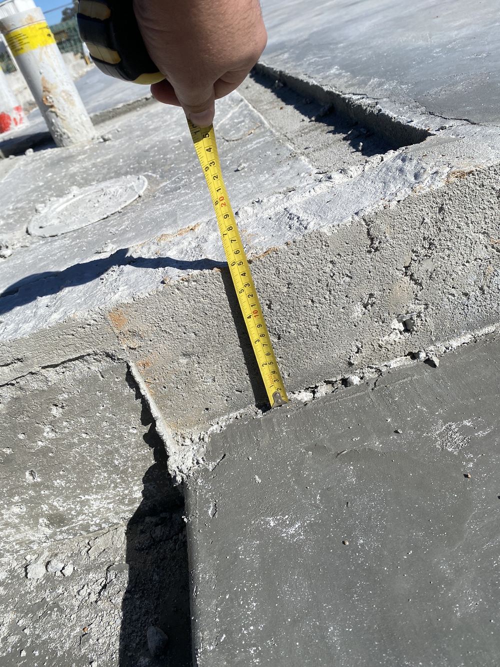 A wet area step down measured 25mm short before a Rouse Hill pour